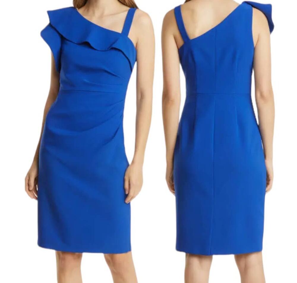 Vince Camuto dress asymmetric body con blue size 14